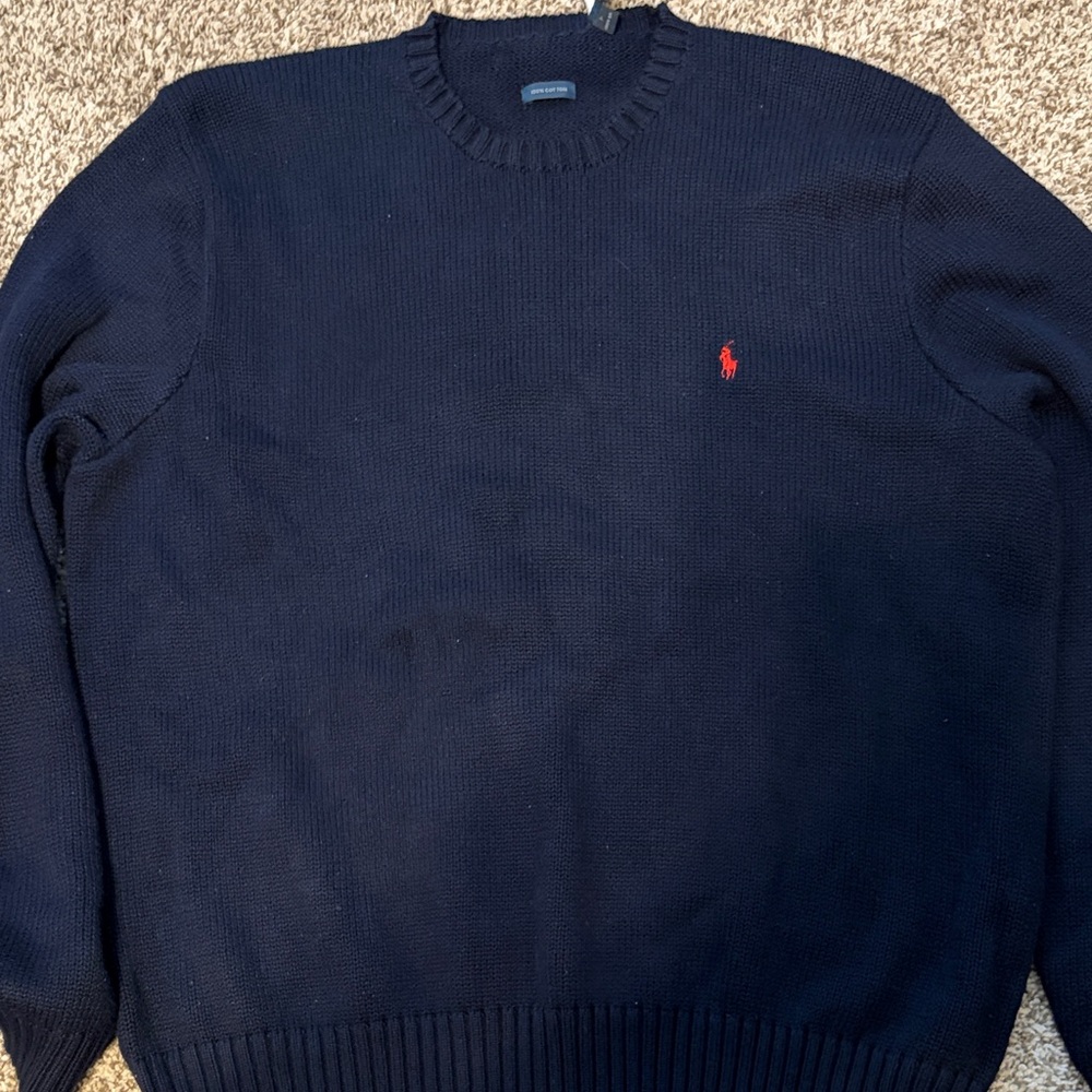 Polo by Ralph Lauren Men's Dark Blue Crewneck Sweater